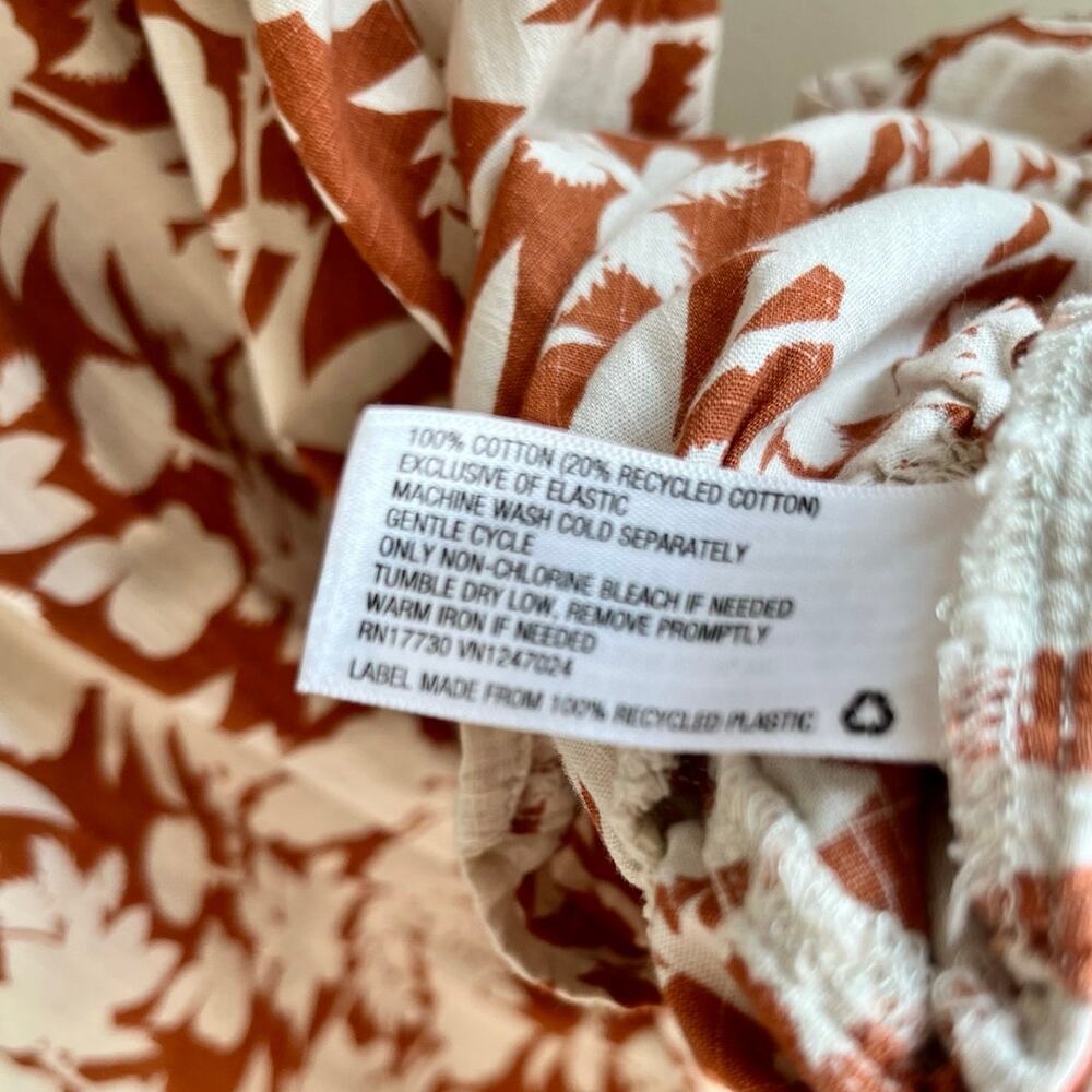 Universal Thread Rust Floral Smocked Maxi Dress XL Cotton Halter Tiered - Picture 7 of 7